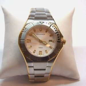 VTG Accutron Silver and Gold Watch Bulova 4 A Swiss Mens Watch Retired